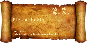 Mikics Kevin névjegykártya